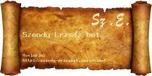 Szendy Erzsébet névjegykártya