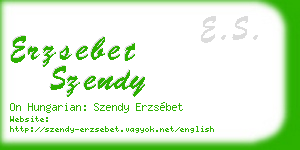 erzsebet szendy business card