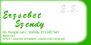 erzsebet szendy business card